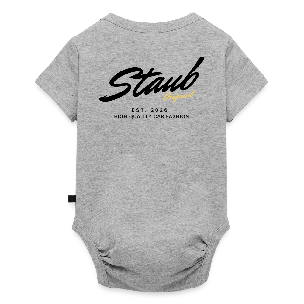 First Edition Baby Kurzarm-Body - Grau meliert